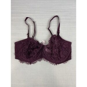 Victoria's Secret Dream Angels Lace Unlined Push Up Bra‎ No Padding 38DD Purple